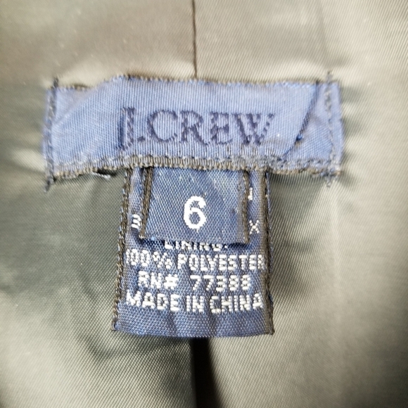 J Crew Womens One Button Wool Blazer Size 6 Dark Gray Stretch Boardroom Siren - Picture 6 of 7